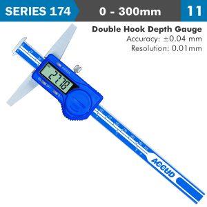 DIG. CALIPER 300MM 0.04MM ACC. DOUBLE HOOK DEPTH 0.01MM RES. S/STEEL