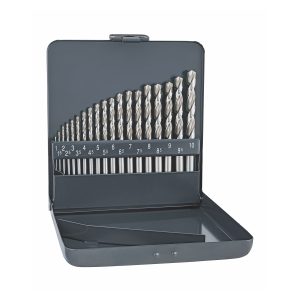 ALPEN PRO KM19 HSS-G 1 -10 X 0.5MM METAL CASE 135 SPLIT PNT SET 19 PCS