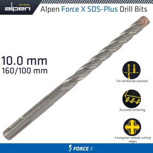 FORCE X 10.0 x160/100  SDS-PLUS DRILL BIT X4 CUTTING EDGES - BULK
