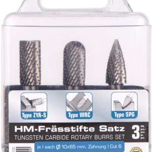 TUNGSTEN BURR SET 3PIECE