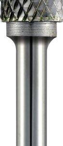 TC ROTARY BURR 12MM ARC POINTED NOSE FOR HARD METALS