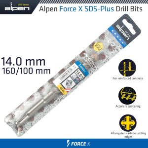 FORCE X 14.0 x 160/100  SDS-PLUS DRILL BIT X4 CUTTING EDGES