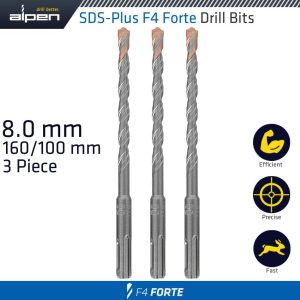 SDS PLUS F4 BIT 8MM X 160 X 100 X 3 PCS DRILL HAMMER