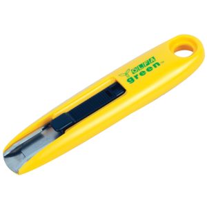 OLFA SAFETY CUTTER  - RECYCLED GREEN  W/12.5MM  BLADE BOX OPENER CUTTE
