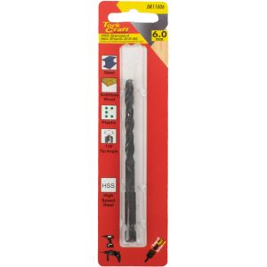DRILL BIT HSS STANDARD 6.0MM HEX SHANK 1/CARD