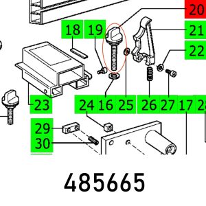 ROTARY KNOB D34 M6X70 BLAU