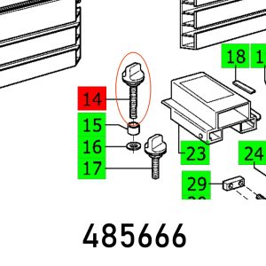 ROTARY KNOB D34 M6X95 BLAU