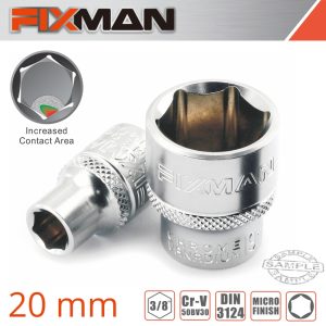 FIXMAN 3/8' DRIVE HEX SOCKET 20MM