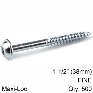 KREG ZINC POCKET HOLE SCREWS 38MM 1.50' #7 FINE THREAD MX LOC 500CT