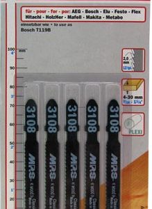 JIGSAW BLADE 75MM 12TPI T-SHANK T119B