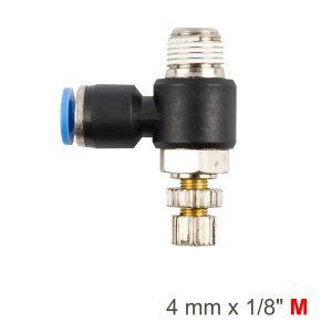 FLOW CONTROL SWIV. ELBOW PU 4MM X 1/8' M