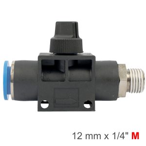PU HOSE FITTING VALVE 12MM X 1/4'M