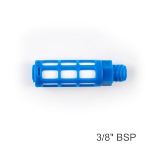 PLASTIC BREATHER SILENCER 3/8' M BLUE