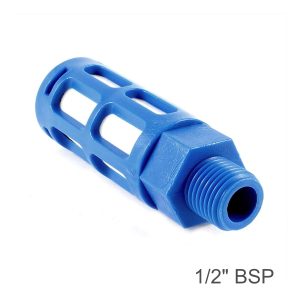 PLASTIC BREATHER SILENCER 1/2' M BLUE