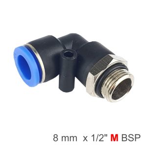PU HOSE FITTING ELBOW W/O-RING 8MM-1/2 M