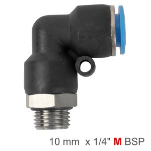 PU HOSE FITTING ELBOW W/O-RING 10MM-1/4 M
