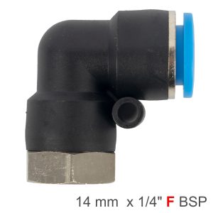 PU HOSE FITTING ELBOW 14MM-1/4 F