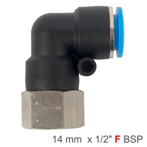 PU HOSE FITTING ELBOW 14MM-1/2 F