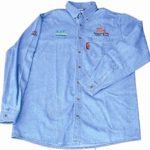 VERMONT MENS LONG SLEEVED DENIM SHIRT STONE WASHED SMALL