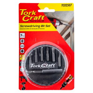 SCREWDRIVER BIT SET 7PCS(PH1/2.PZ1/2 SLOTTED6/7MM)