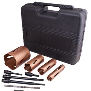 DIAMOND CORE BIT SETS 10PCS IN BLOW MOULD CASE 38 52 65 117MM