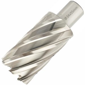 ANNULAR HOLE CUTTER HSS 34 X 55MM WELD SHANK 19.05MM