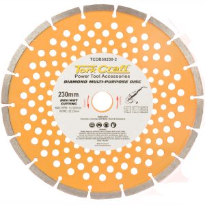 DIAMOND BLADE MULTI PURP.SEGM.230MM HARD & SOFT MAT.