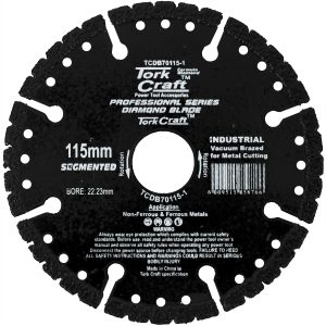 DIAMOND BLADE SEG.115 x 22.23MM VACUUM BRAZED  FOR METAL CUTTING