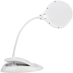 MAGNIFING LED USB RECH. DESK LAMP 3X;5X MAG. TOUCH SWITCH & DIM FUNC.