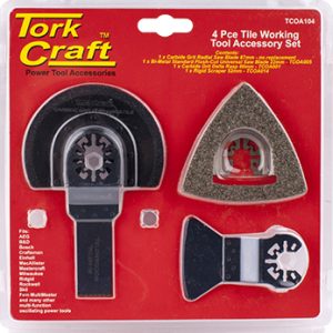 QUICK CHANGE OSCILLATING TILE WORKING ACCESSORY KIT 4PC
