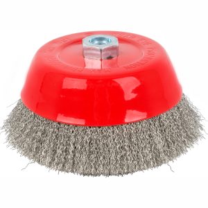 WIRE CUP BRUSH 150 X M14 CRIMPED STAINLESS STEEL BULK TCW