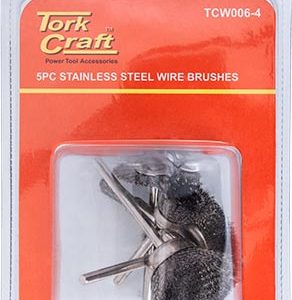 WIRE BRUSHES MINI 5PC STAINLESS STEEL 3.2mm SHAFT ASSORTED SHAPES